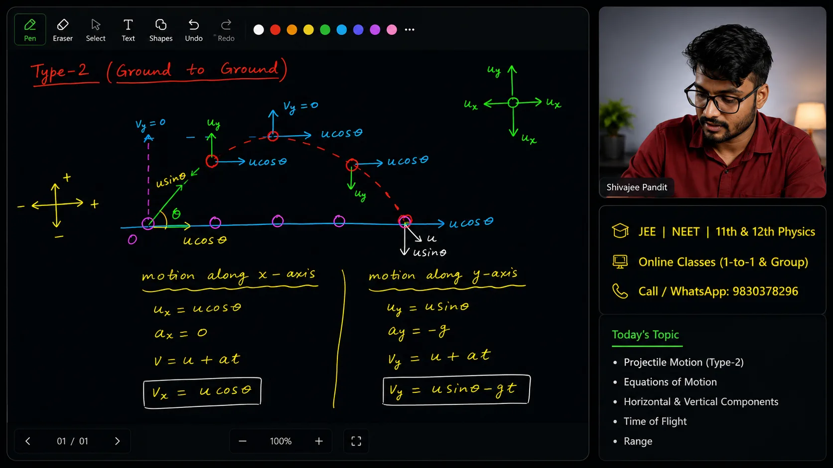 Small batch online physics lecture for NEET preparation