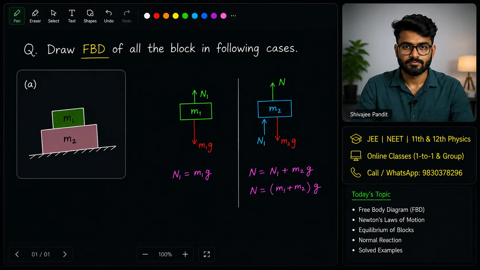 Students solving JEE physics problems in class